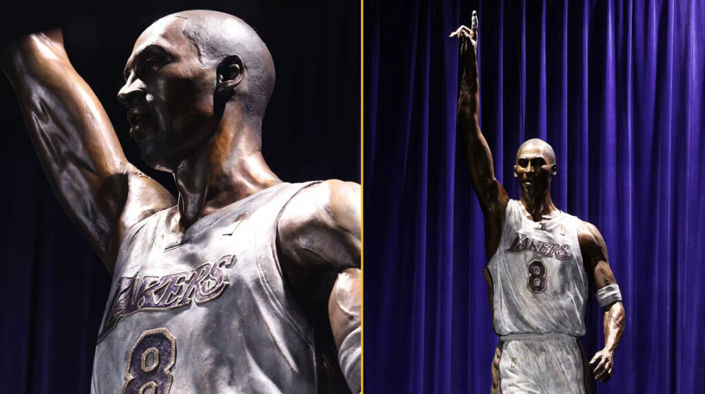 Lakers develan estatua de bronce en honor a Kobe Bryant