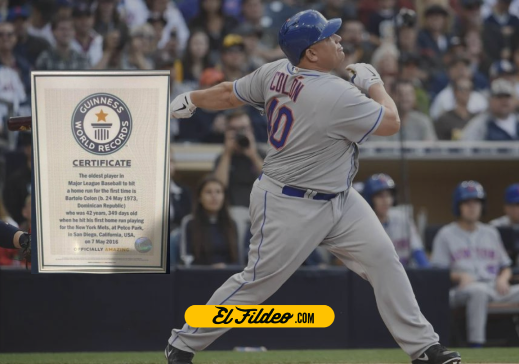 Bartolo Colón recibe certificado de récord Guinness por su jonrón en el 2016