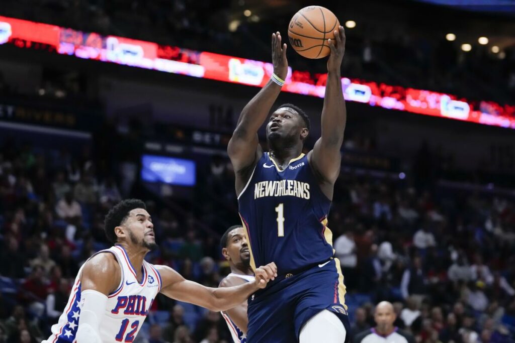Una noche casi perfecta de Zion le da victoria a los Pelicans sobre los 76ers